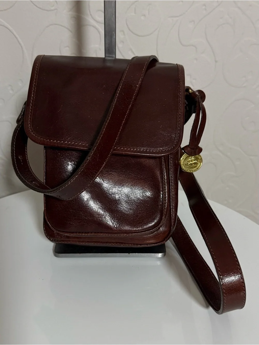Vintage Brahmin Dark Brown Leather Crossbody Bag - Picture 6 of 15